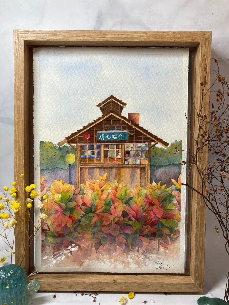 水彩原画/居家摆设/饮料店 - 海报/装饰画/版画 - 纸 橘色