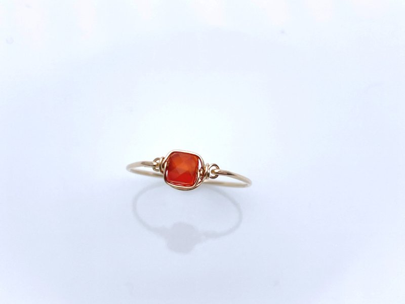 Pastel cube - carnelian wire ring - 戒指 - 宝石 