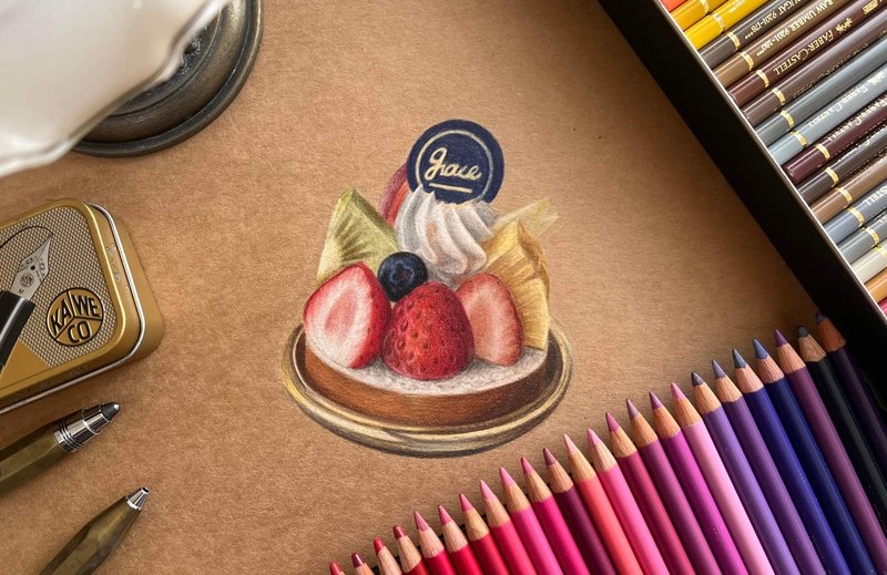 Grace Art Studio 产品物件色铅笔手绘定制   菜单  店内画作摆饰 - 插画/绘画/写字 - 纸 