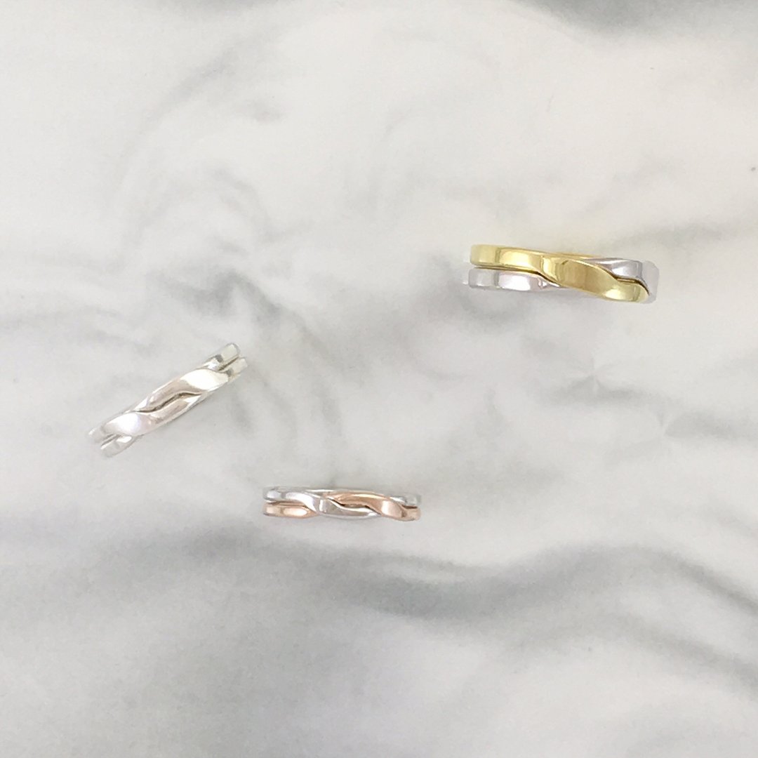 绊伴交契 / 设计款・金工银戒・婚戒对戒・一人成班 - 金工/饰品 - 纯银 
