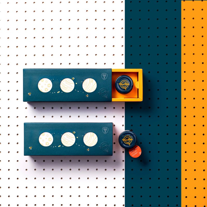 BnnBee当支蜜-蜜密星球 蜂蜜礼盒 / 66g x3 - 蜂蜜/黑糖 - 新鲜食材 蓝色