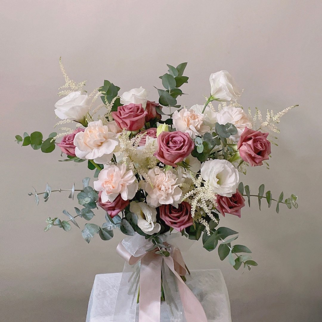 【鲜花】藕粉色玫瑰康乃馨自然风鲜花捧花 - 其他 - 植物．花 粉红色