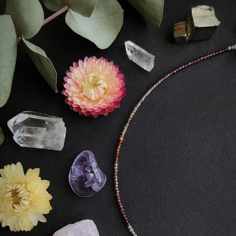 Precious Spinel Choker - 多彩渐变尖晶石项链 - 项链 - 宝石 多色