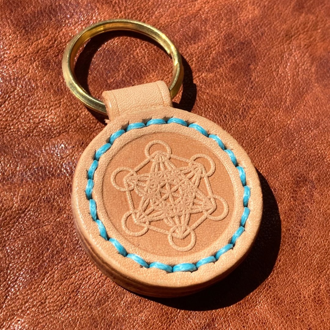 -Metatron's Cube- 皮革钥匙圈 - 钥匙链/钥匙包 - 真皮 咖啡色