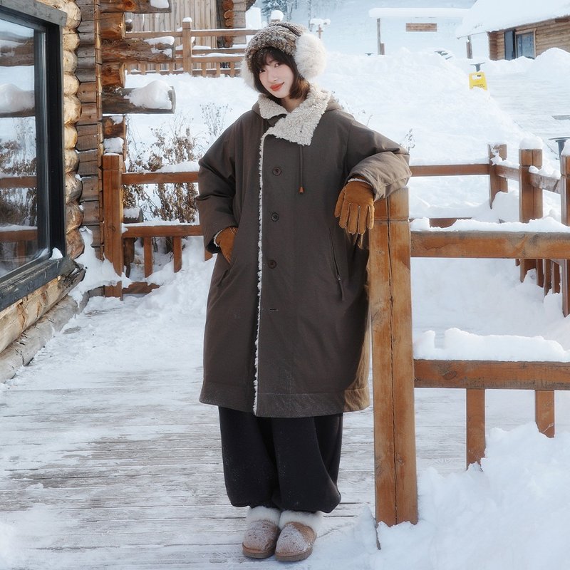 连帽斗篷羽绒服|外套|两色|冬款|Sora-2030 - 女装休闲/机能外套 - 聚酯纤维 多色