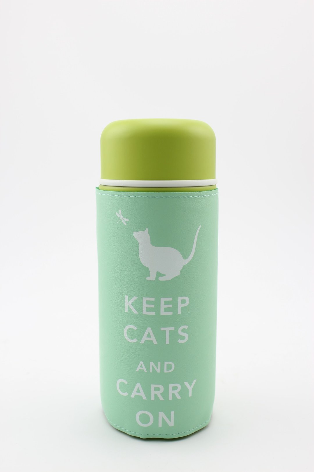 "Keep Cats & Carry On" 旅行保温杯- 湖水绿 - 咖啡杯/马克杯 - 其他金属 绿色