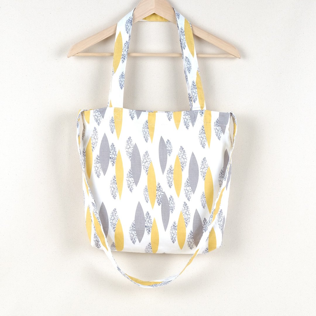 [Limited] pocket linen color Off-White stripes, graphics, oval, pointed, gray and yellow backpack has two three-line form. - 侧背包/斜挎包 - 棉 黄色