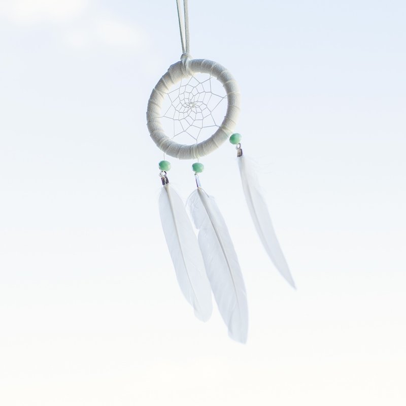 简单白 - 中迷你捕梦网成品 - 小吊饰、车挂、交换礼物、剧组道具 - 吊饰 - 其他材质 白色