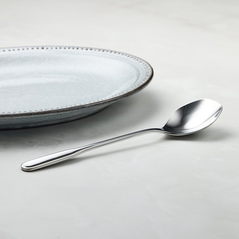 日本山崎金属 - 贤人系列 - 不锈钢六边汤匙 - 双手 (182 mm) - 餐刀/叉/匙组合 - 其他金属 银色