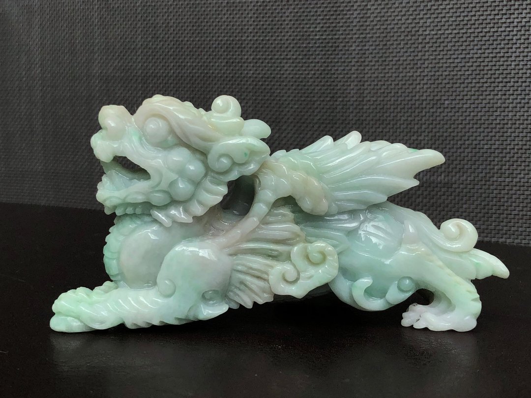 快速出货/天然A货缅甸玉翡翠招财飞天貔貅摆件/手工雕 特价优惠 - 摆饰 - 玉石 多色