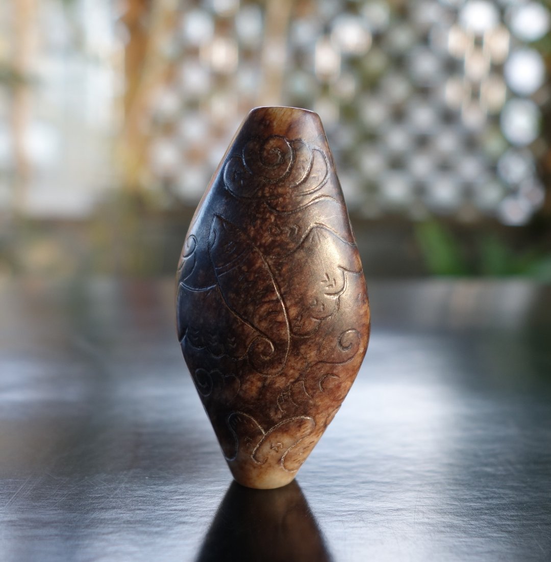 古代玉勒子 古玉 高古玉 Ancient jade 春秋 战国 老玉 古玩 古董 - 吊饰 - 玉石 咖啡色