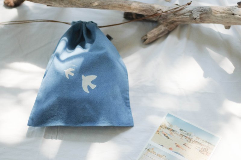 Mini Drawstring Bag ::: Natural Indigo ::: 005. - 束口袋双肩包 - 其他材质 蓝色