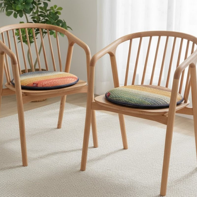 【IKEHIKO】丹宁蔺草坐垫JOY 榻榻米牛仔创新美学 圆形坐垫和室椅 - 其他 - 植物．花 