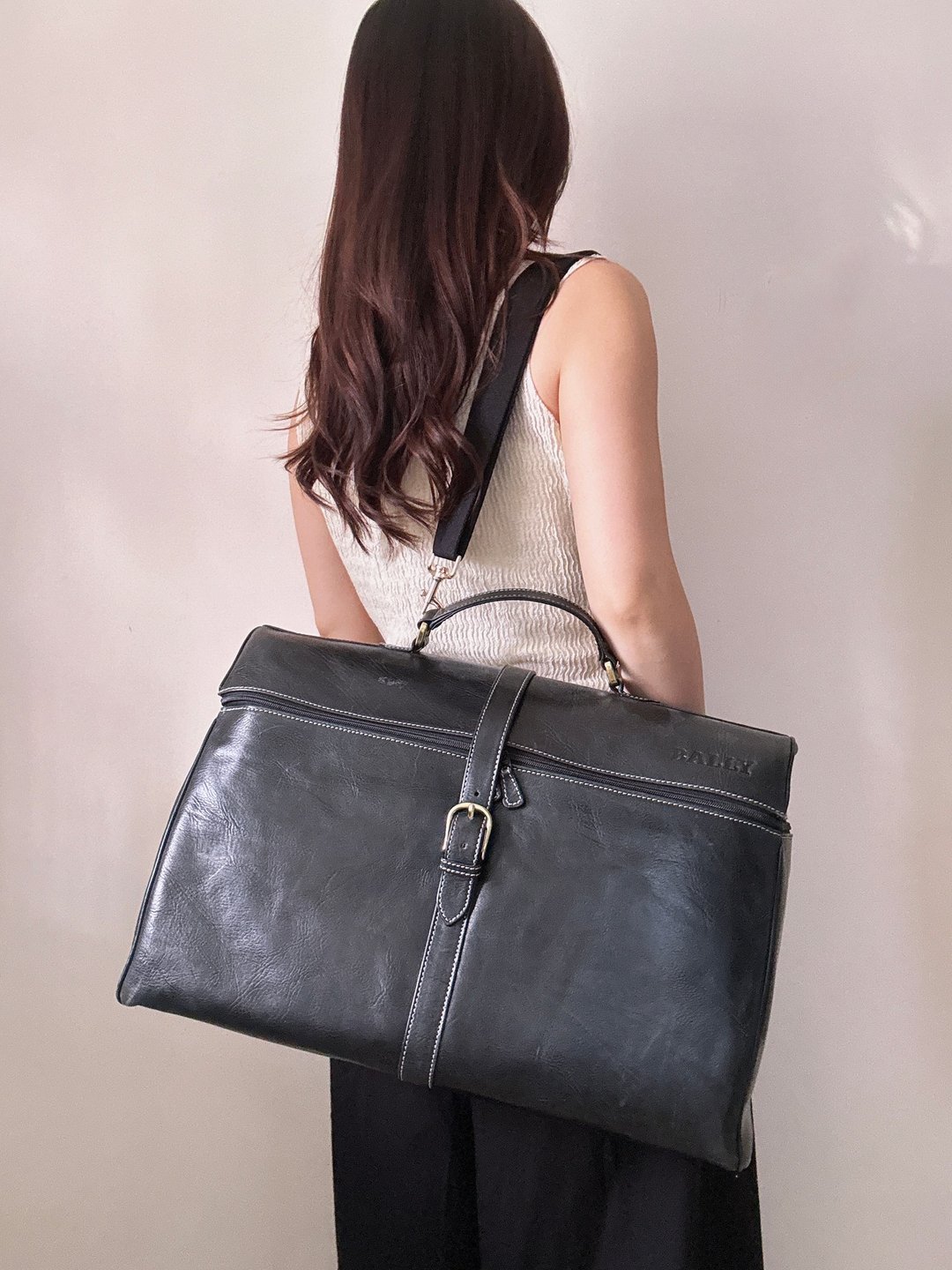 中古正品 Bally 真皮手提旅行包 行李箱 意大利制 男女适用 - 行李箱/行李箱保护套 - 真皮 黑色