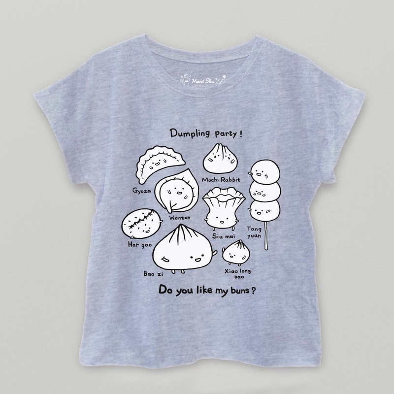 Dumpling party!  T-shirt - 男装上衣/T 恤 - 棉．麻 银色