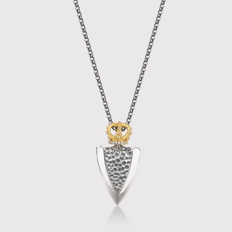 联邦 - 925 纯银与 18K 镀金黄铜盾牌坠饰 - 项链 - 纯银 黄色