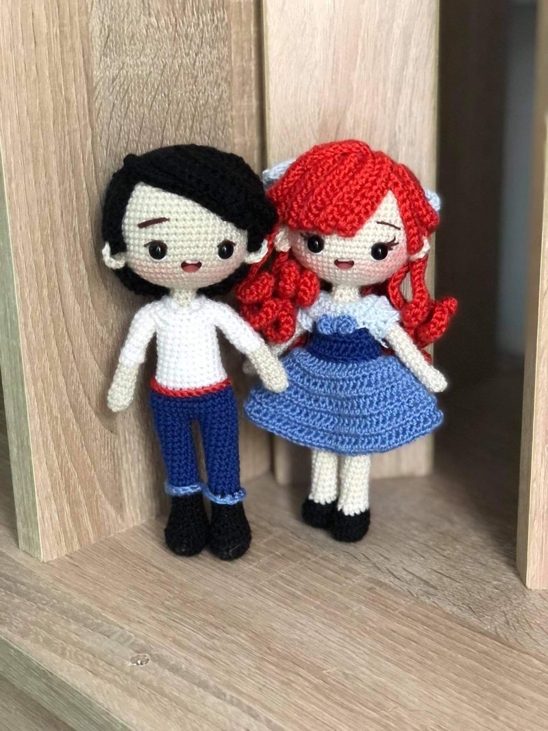 Couple Set : Crochet doll , Prince Eric and Ariel , little mermaid - 玩偶/公仔 - 其他材质 多色