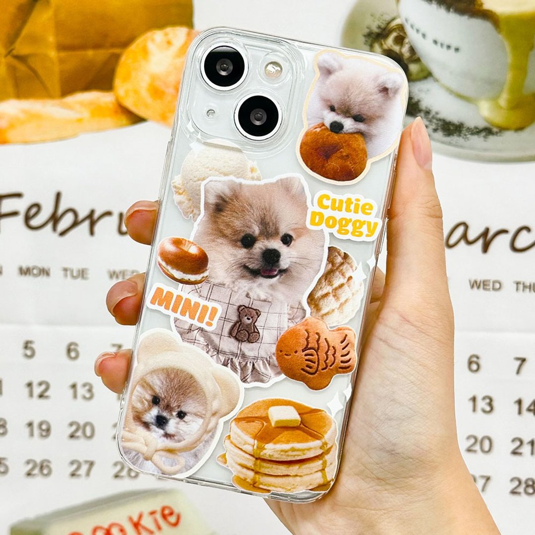 iPhone 16/15/14/13/12/11/XS/XR/7/8/SE2/SE3 可爱小狗透明手机壳 - 手机壳/手机套 - 塑料 多色