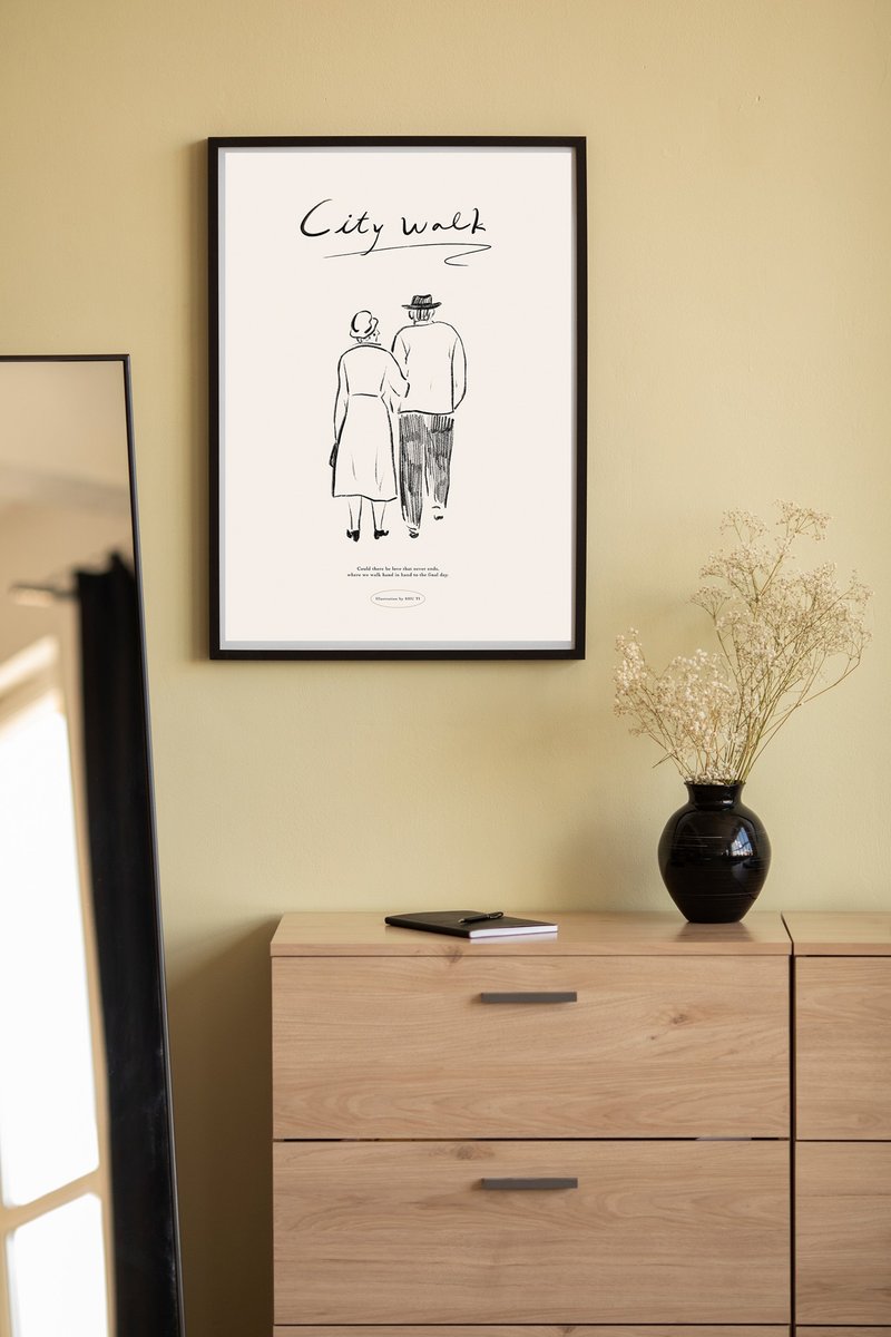 City walk poster 城市漫步速写海报 - 海报/装饰画/版画 - 纸 白色