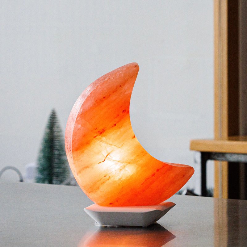 【新品】ONELIVINGS VESSEL |舟| 喜马拉雅盐灯 - 新月 LUNA - 灯具/灯饰 - 水泥 白色