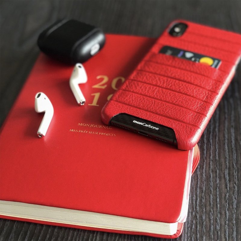 【Apple新品】皮革口袋保护壳 iPhone XR 红 - 手机壳/手机套 - 碳纤维 黑色