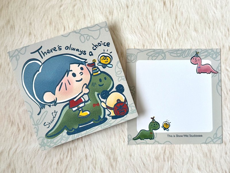 CHOICE 恐龙少女方形明信片 - 卡片/明信片 - 纸 多色