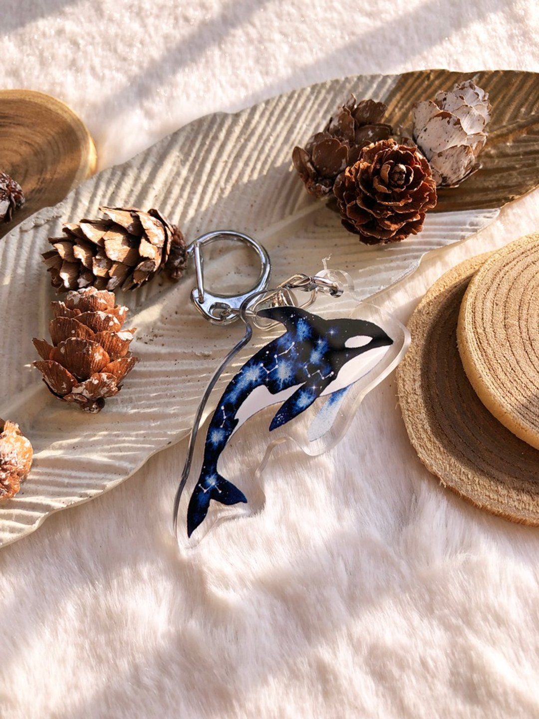 双层压克力吊饰钥匙圈  虎鲸 - 吊饰 - 压克力 蓝色