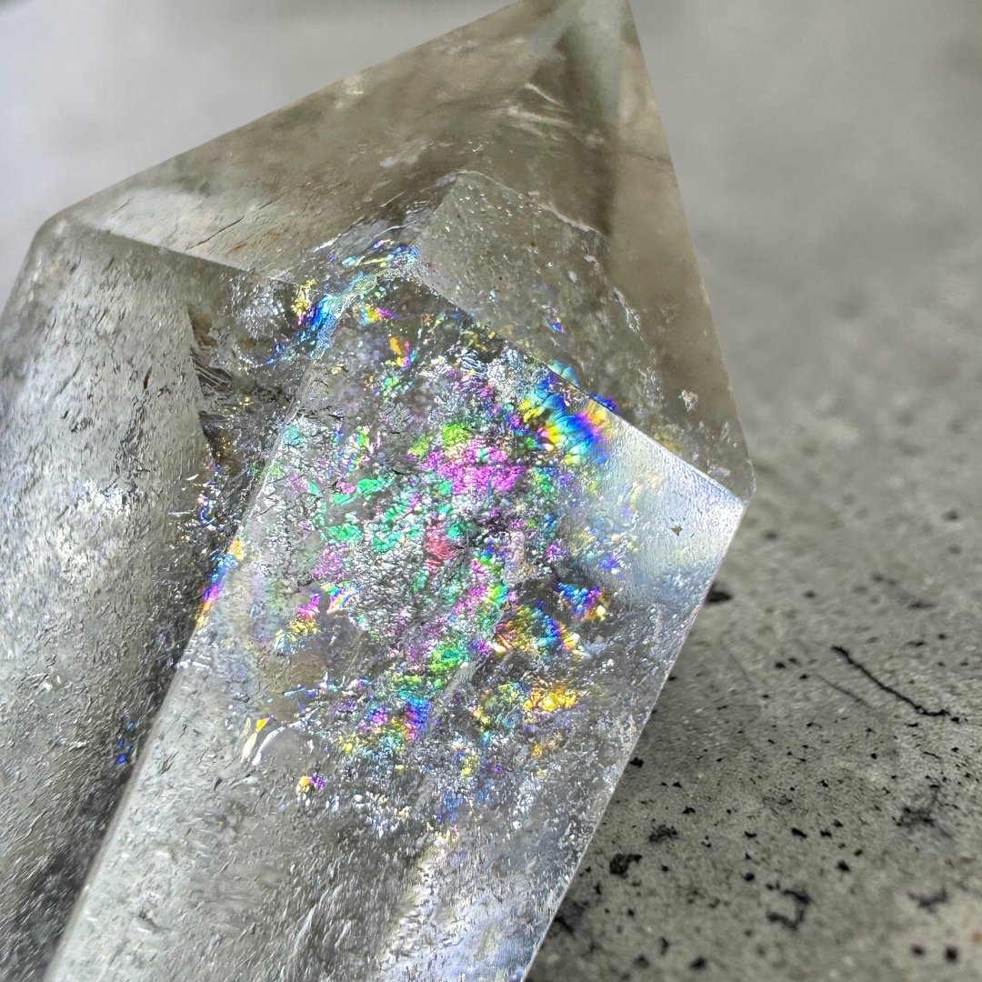 No.114 超美彩虹光浅茶色水晶灵摆项链吊坠 主石 80×26mm - 项链 - 水晶 多色