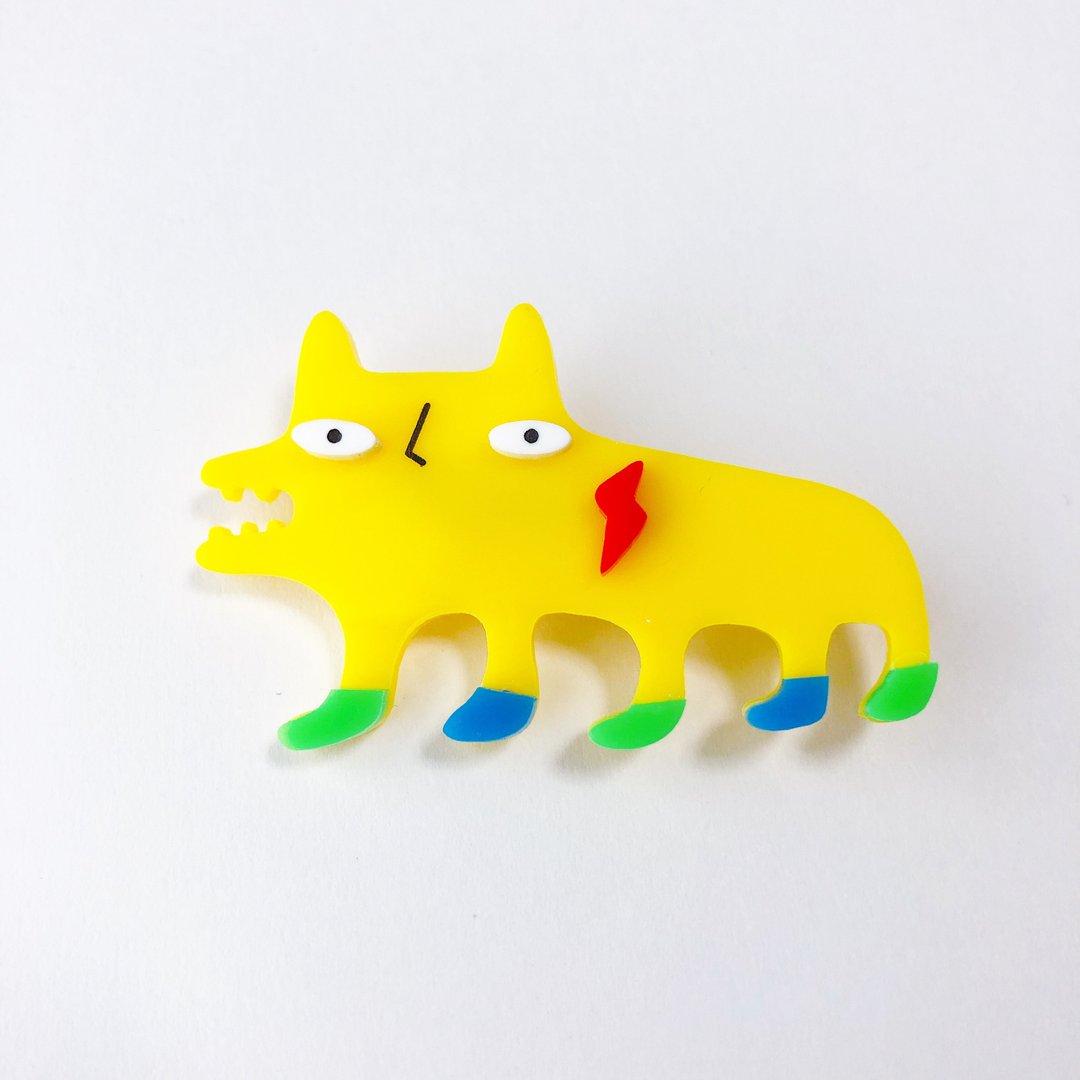 Horse brooch - 胸针 - 压克力 黄色