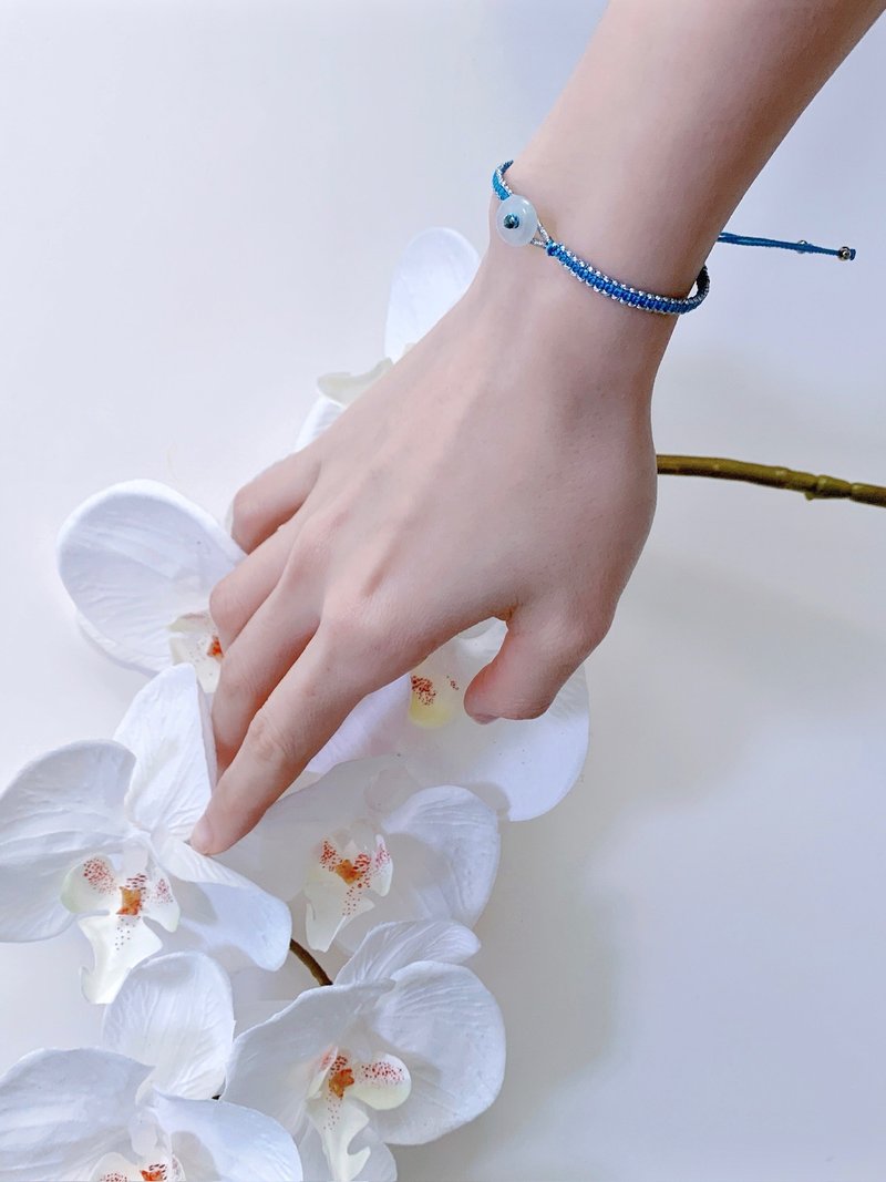 天然缅甸翡翠A货小冰平安扣手绳 - 手链/手环 - 玉石 多色