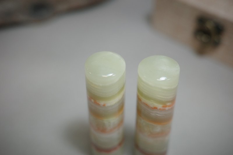 【好石多磨】青玉石_玉石印章_夫妻结婚对章_圆章 - 印章/印台 - 玉石 绿色