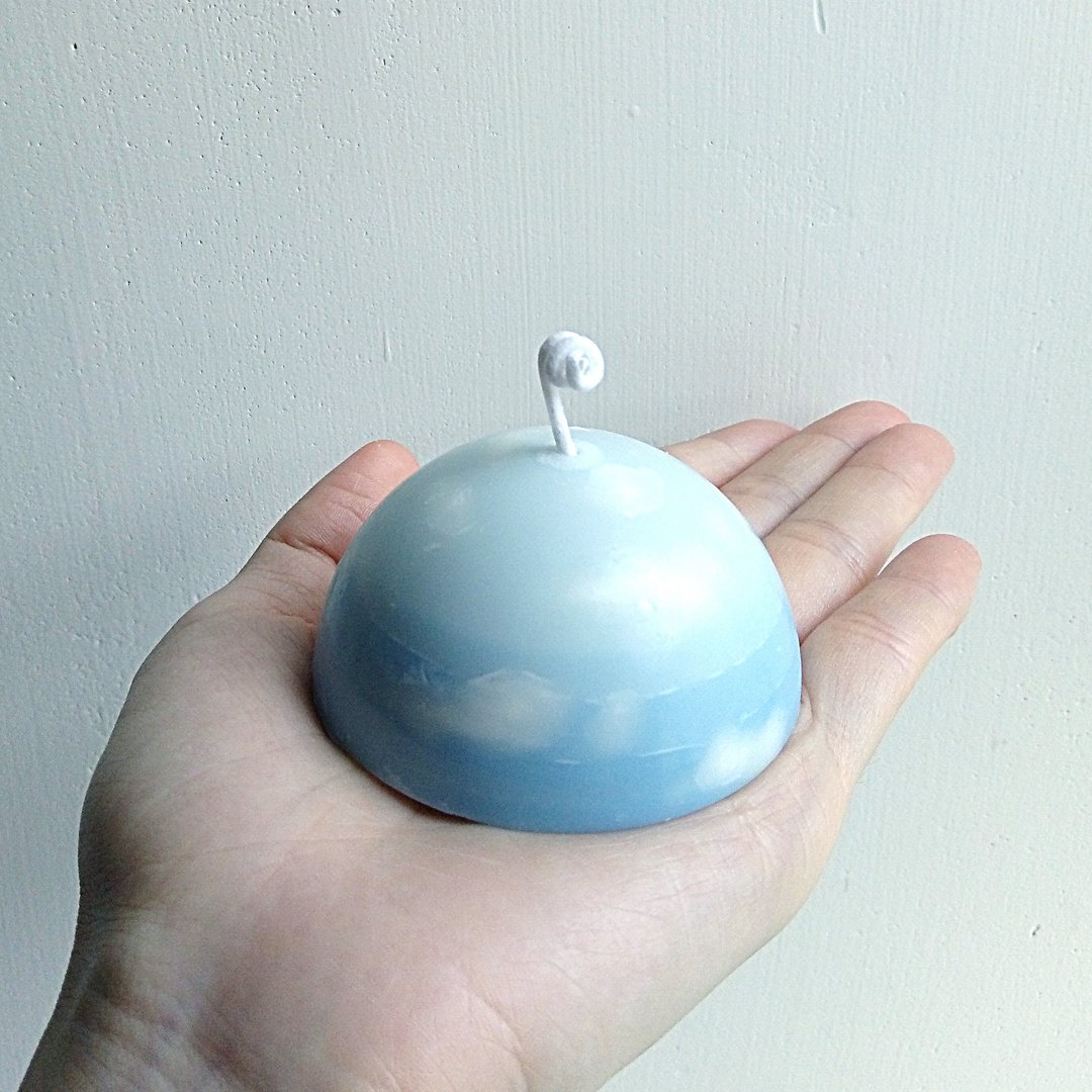 Clouds 半圆天空 | 清新香味 | 天然香氛大豆蜡烛 创意 男生礼物 - 蜡烛/烛台 - 蜡 蓝色