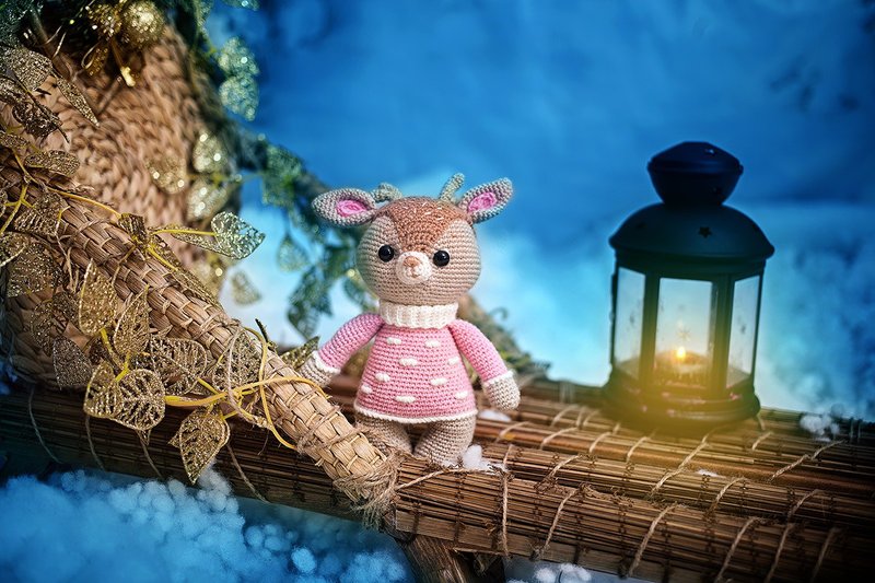 Crochet deer, Crochet deer Stuffed toy, deer toy,  knitted deer, Cute plush deer - 玩具/玩偶 - 羊毛 
