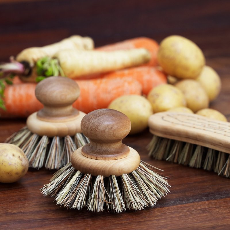 无柄锅刷/ 硬毛(综合植物纤维) - 碗盘清洁 - 其他材质 卡其色