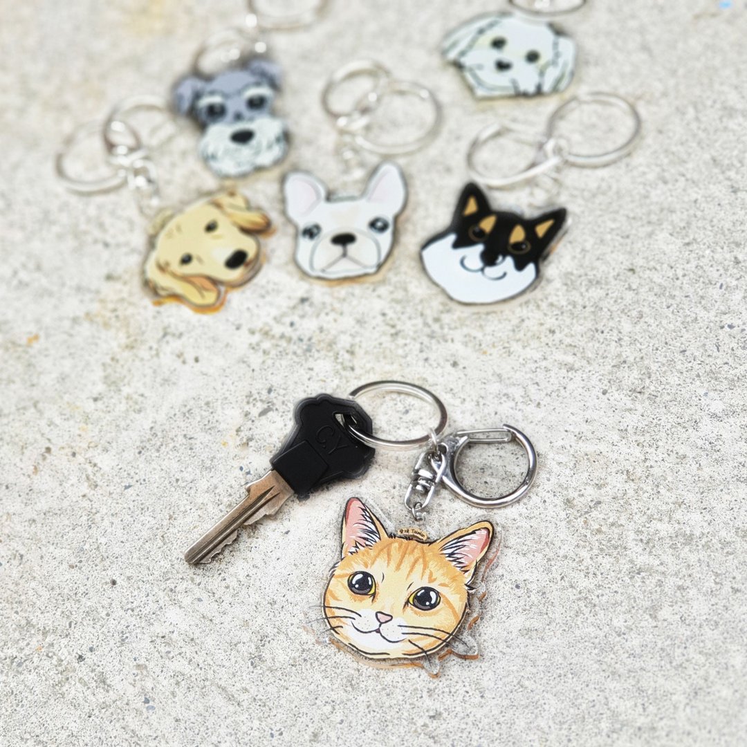 宠物犬猫多图样 双面 压克力钥匙圈 / 吊饰 / 吊牌 - 其他 - 塑料 多色