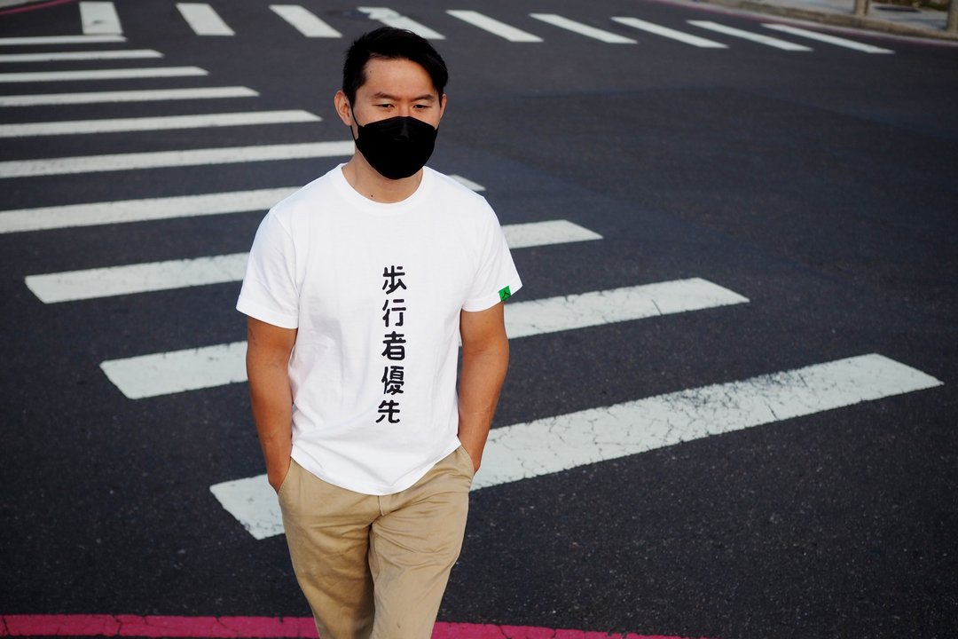 步行者优先 Tshirt  _行人路权倡议 - 男装上衣/T 恤 - 棉 白色