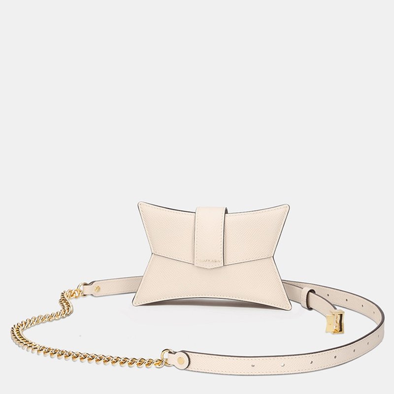 迷你奶油 - 手提包/手提袋 - 真皮 白色