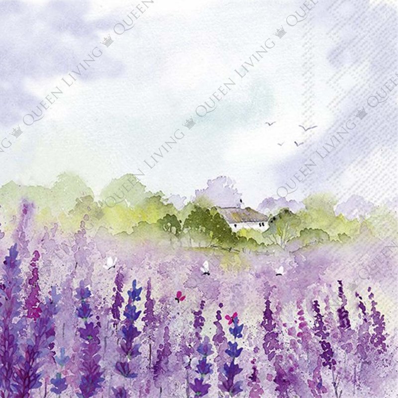 德国 IHR-33*33cm餐巾纸-薰衣草田 - 餐垫/桌巾 - 纸 多色