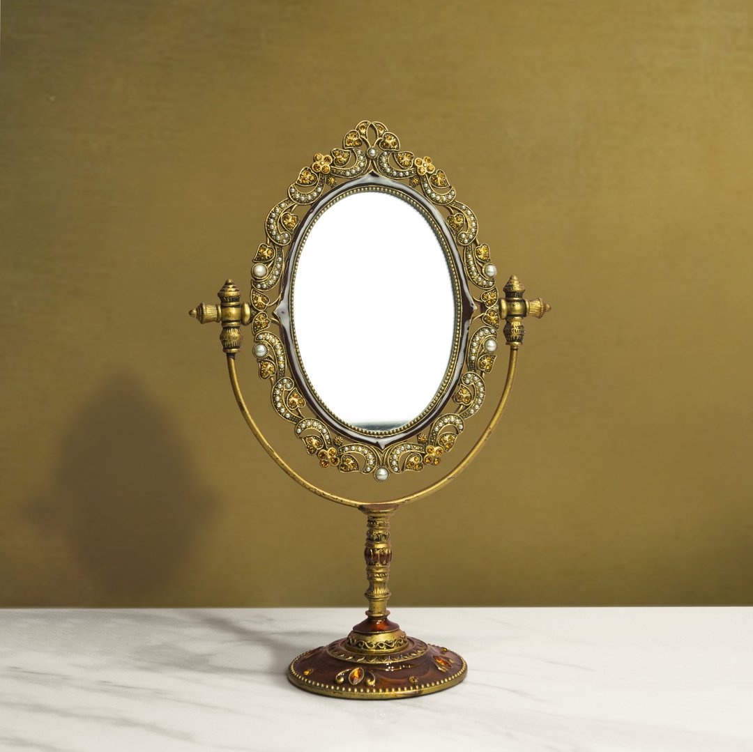 【Carrara-Barocco style】美丽佳人古典桌镜 - 其他家具 - 其他金属 黄色
