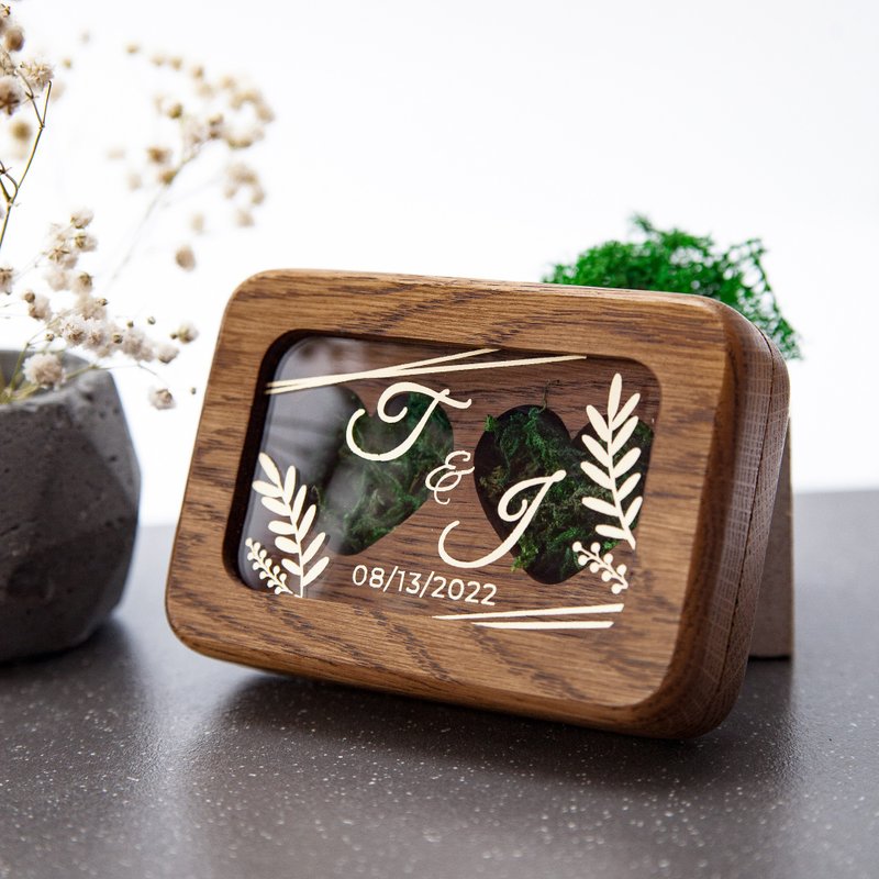 Wooden wedding double ring box | Custom ring holder | ring pillow | Anniversary - 其他 - 木头 多色