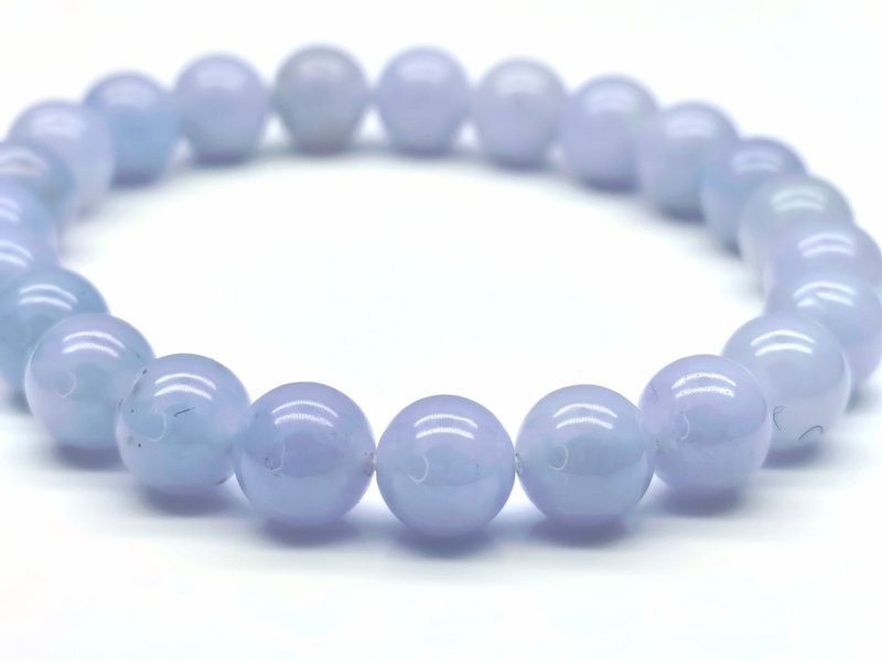 平安 - 冰紫色翡翠手串 - 约8毫米, 23颗 - 手链/手环 - 宝石 