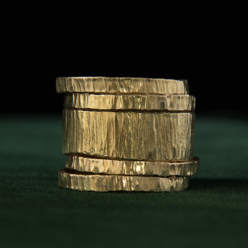 【soid Studio适品】黄铜戒指-锤造 - 戒指 - 铜/黄铜 