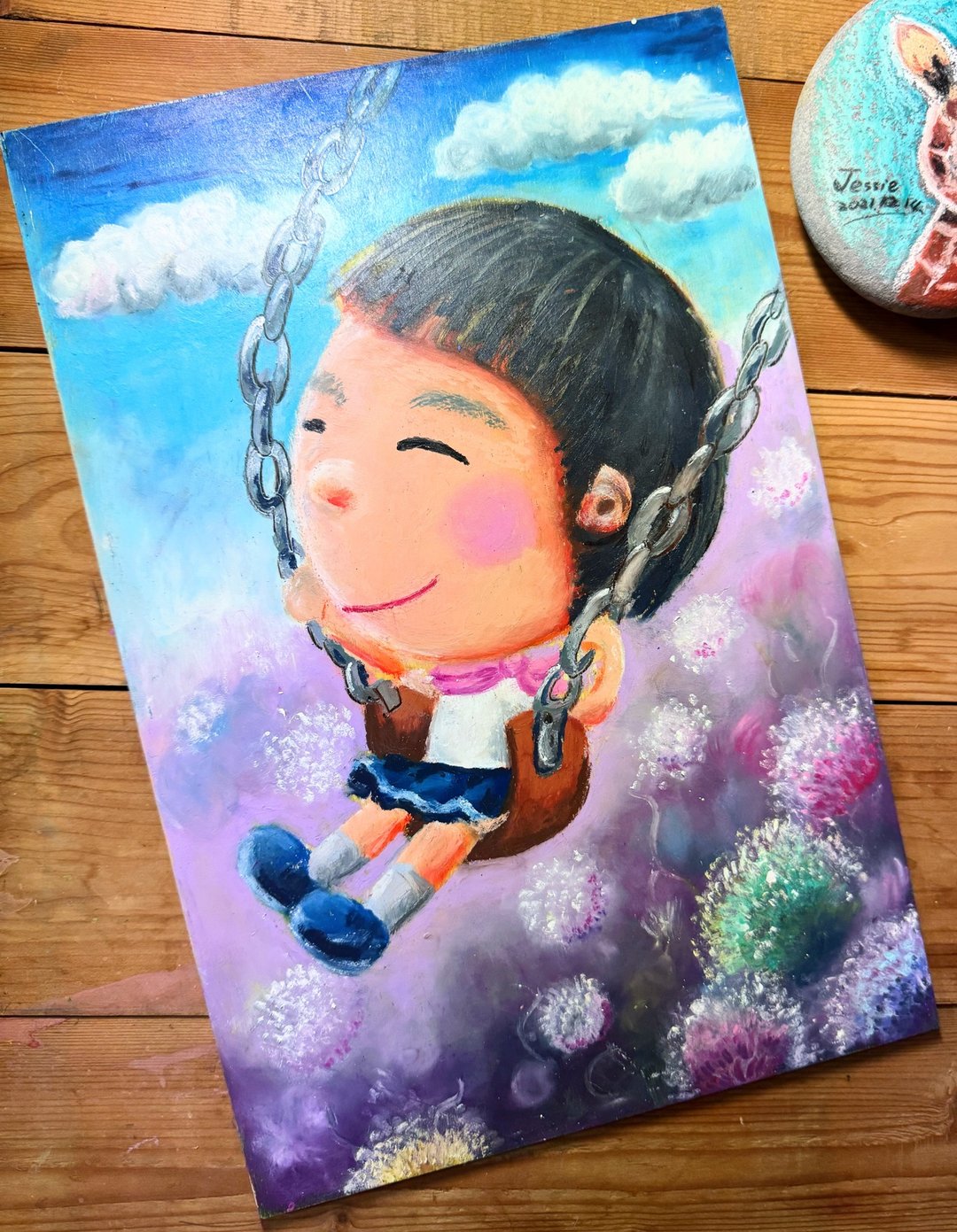 画画舒压 粉蜡笔 油蜡笔 创作 附赠蜡笔 木相框 - 插画/绘画/写字 - 纸 
