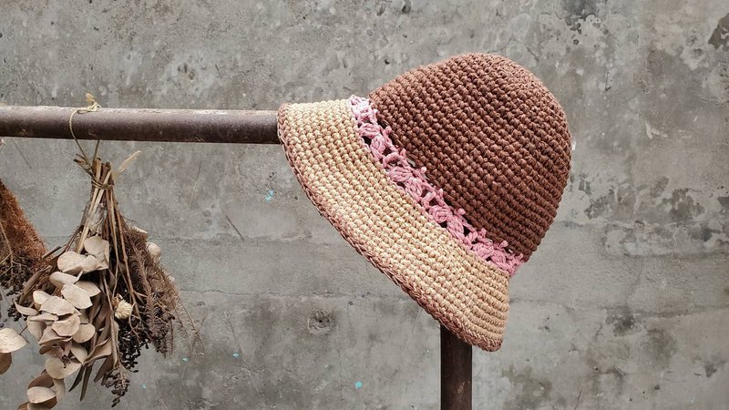 手织草帽 - 樱苑 - 帽子 - 纸 咖啡色