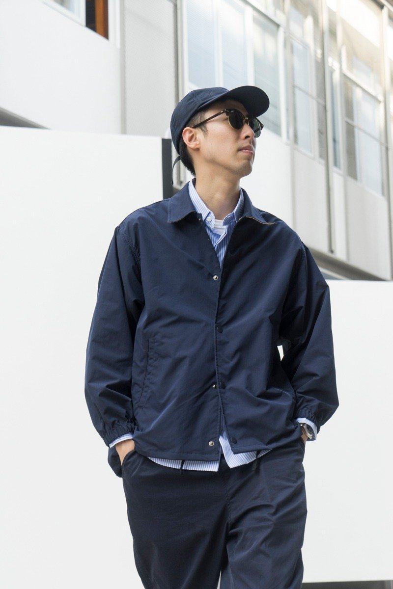春季 日系简约休闲教练服夹克 流行多口袋外套 coach jacket - 男装外套 - 尼龙 蓝色
