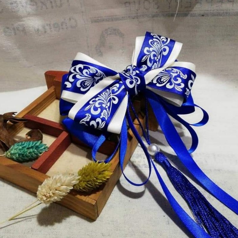 青花瓷系列弹簧夹鸭嘴夹 - 发饰 - 其他材质 蓝色