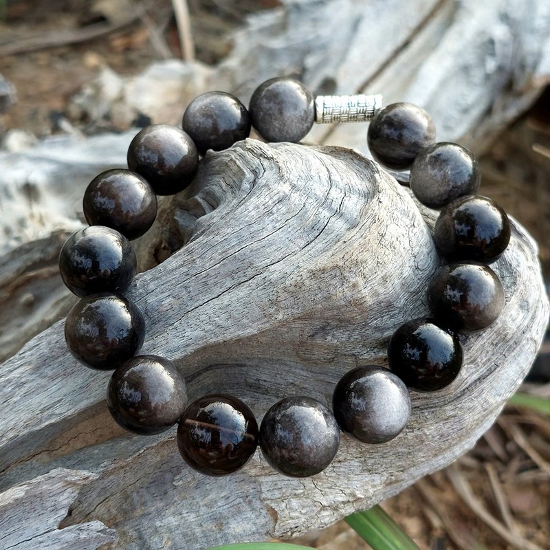 银曜守护之石手串 | 银曜石 | 茶晶 | - 手链/手环 - 水晶 