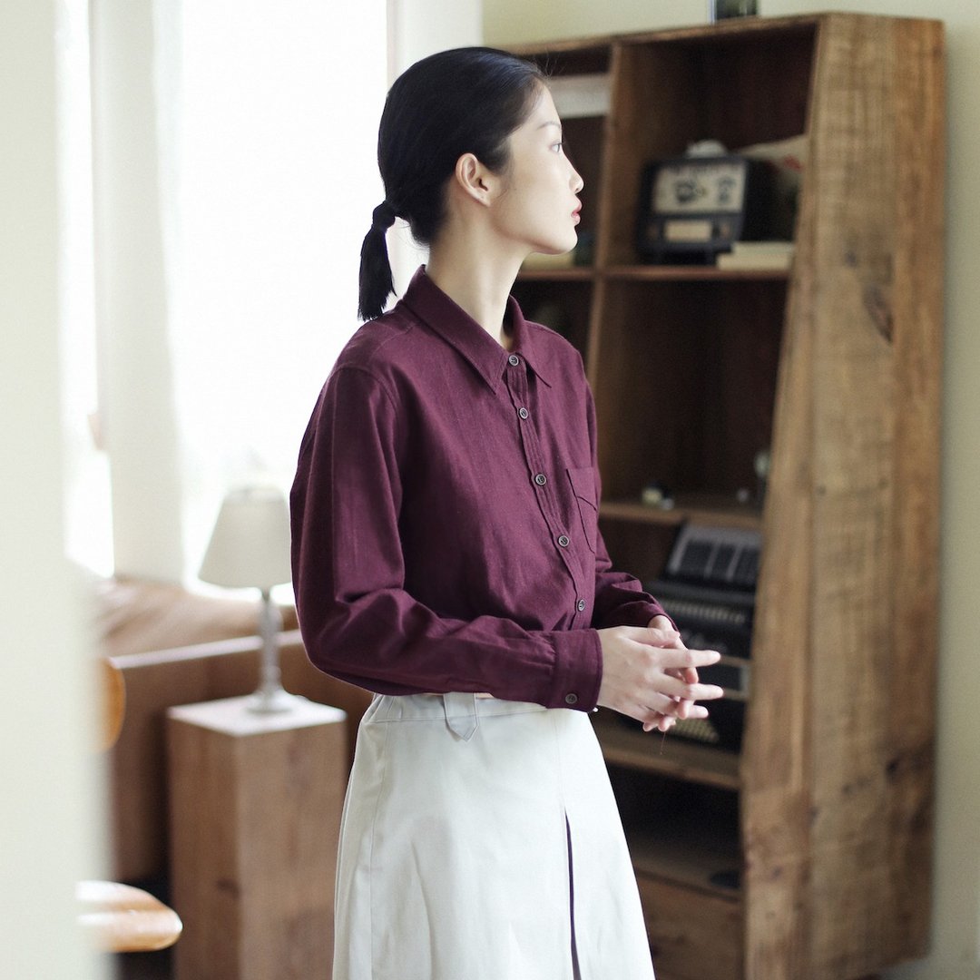 KOOW   浆果 经典衬衫 秋冬磨毛叠穿衬衫 - 女装衬衫 - 棉．麻 