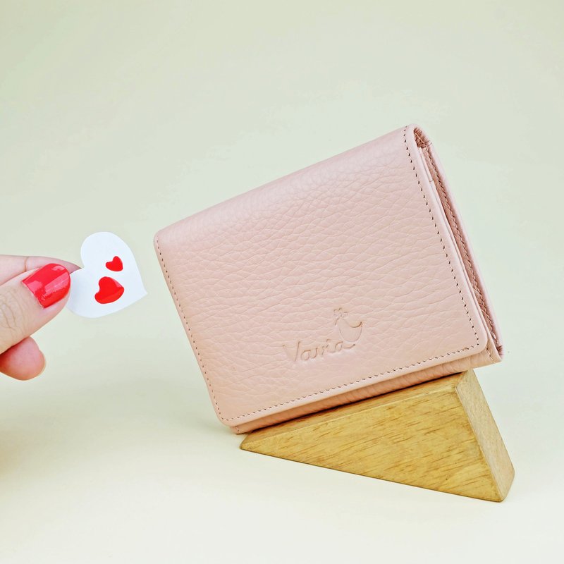 [ OLD ROSE ] Mini Purse / Cow Leather - 皮夹/钱包 - 真皮 粉红色