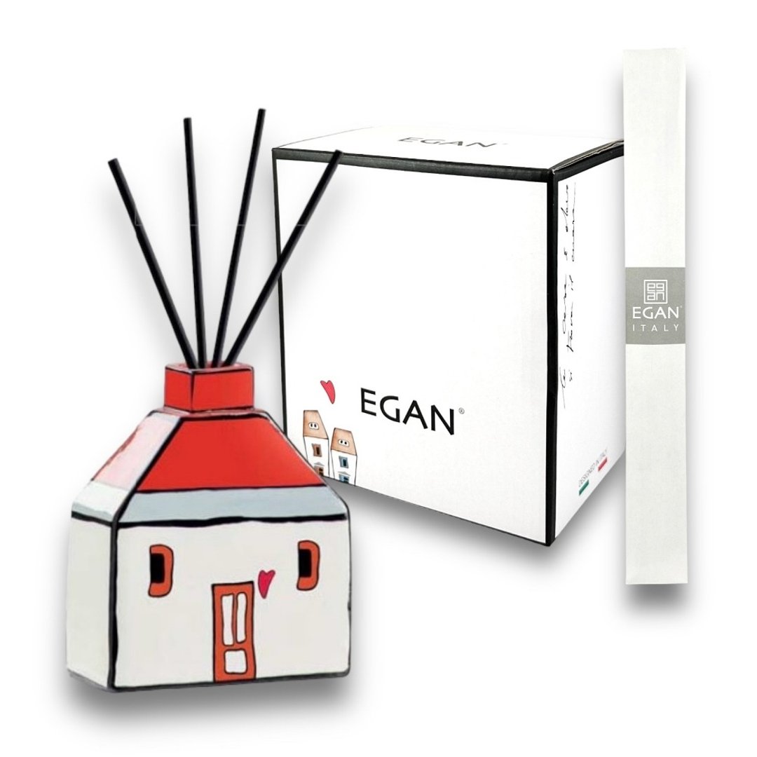 意大利EGAN- 欧式小屋系列 扩香瓶 红色 13CM (加赠扩香棒) - 香薰/精油/线香 - 陶 红色